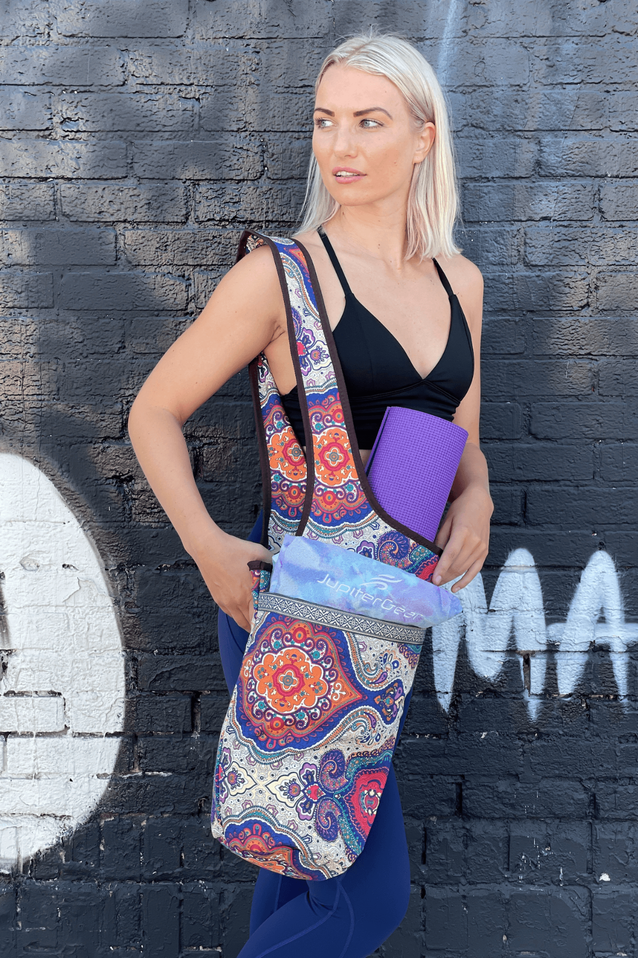 ULTLAT Yoga Mat Bag Practical Tote Carrier, Large Side One Size, Flower  Totem