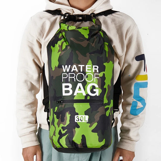 15L Waterproof Dry Bags With Wet Separation Pocket Backpack For Kayaking Boating Swimming Outdoor Sports Bag XAZ9